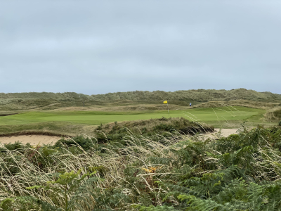 Golfplatz mit Wind und Gras