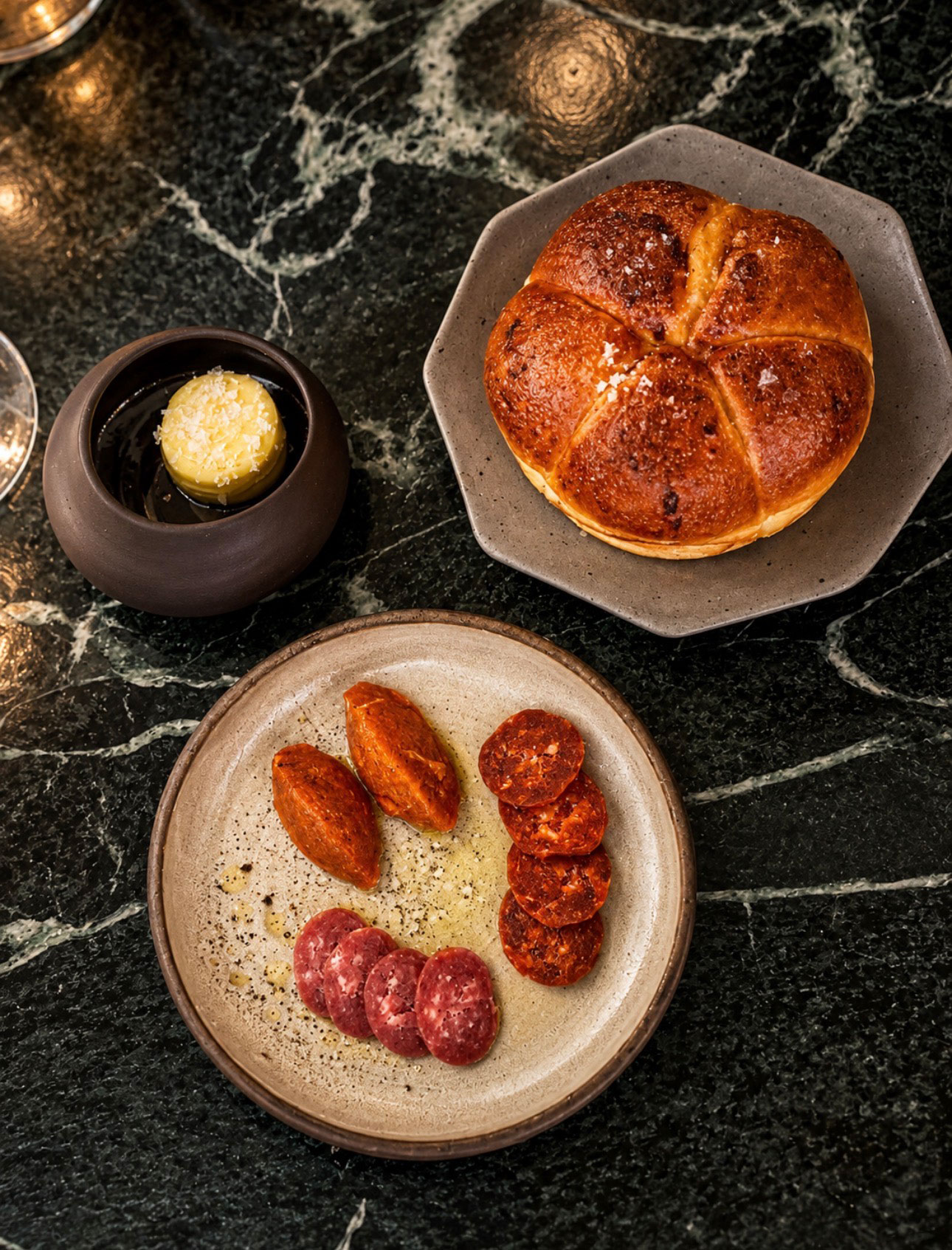 Fisch-Chorizo und Fisch-Sobrasada und Brioche