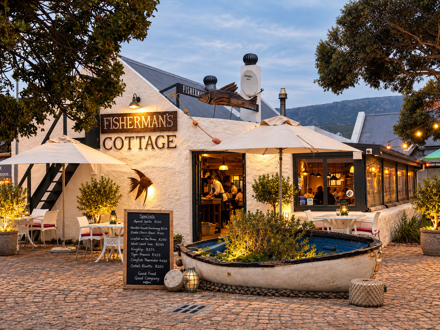 Fisherman’s Cottage Restaurant im Old Harbour von Hermanus, Südafrika