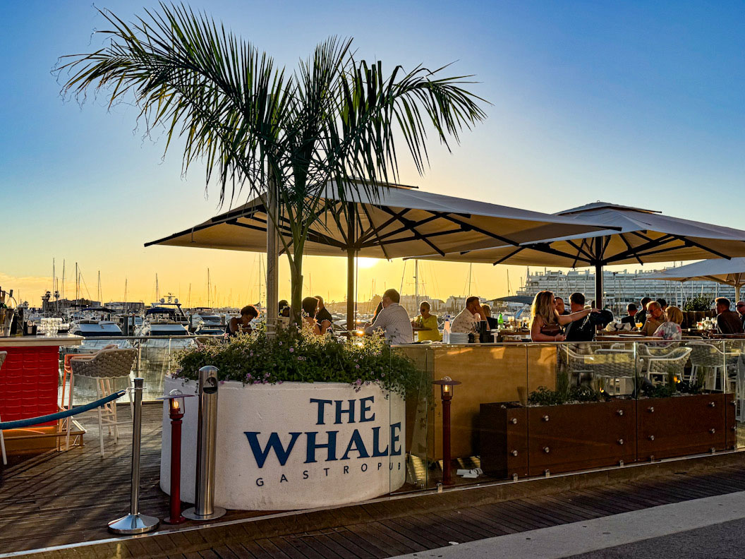Frontrow an der Marina liegt das Restaurant