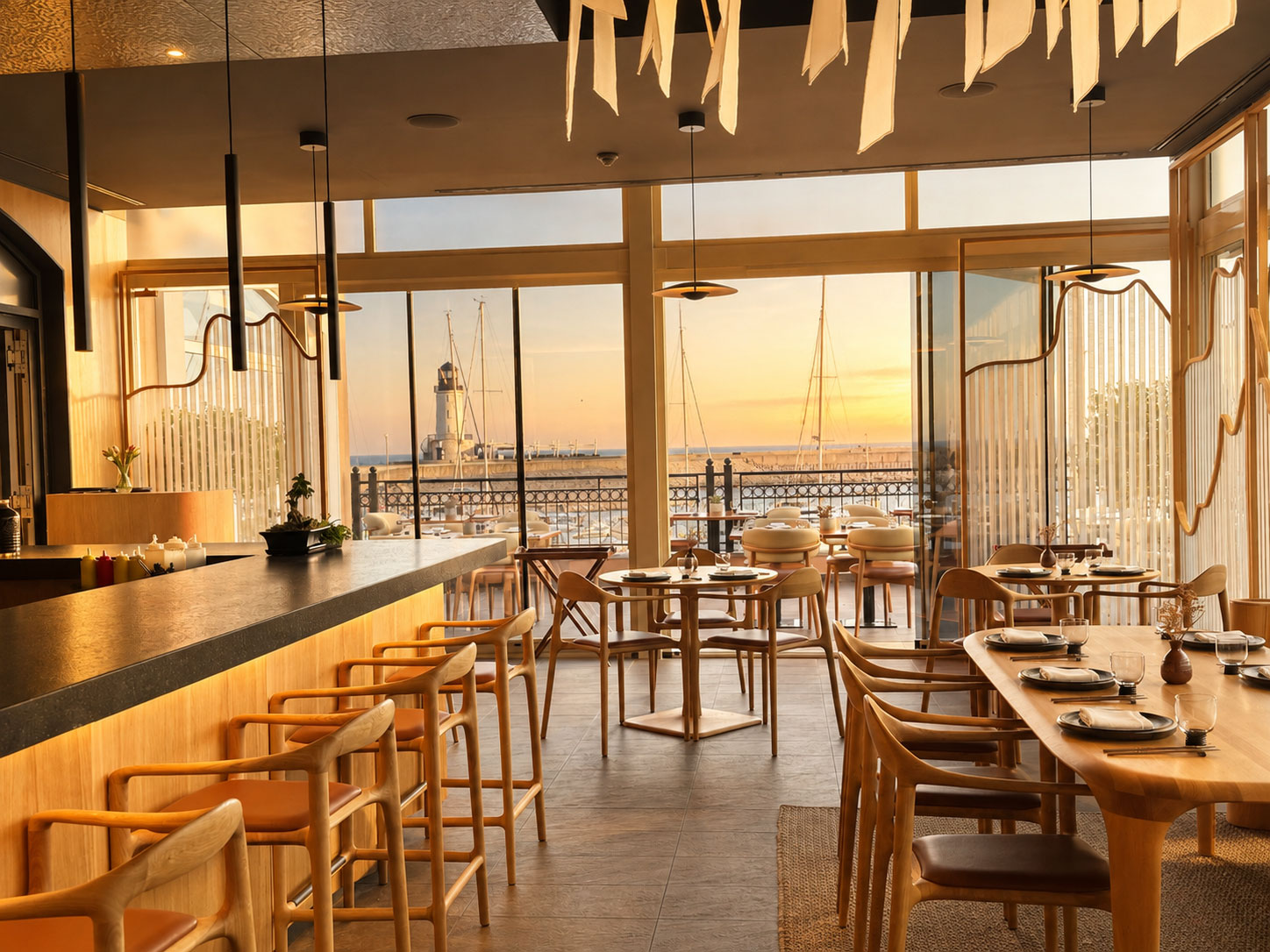 View The Japanese Restaurant im The Chedi Luštica Bay Montenegro mit Meerblick